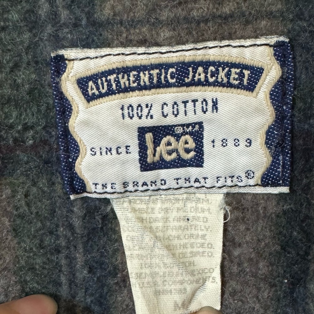 Vintage Lee Jean Jacket Stormrider Black Denim Coat Blanket Lined Mens Medium - Picture 3 of 8